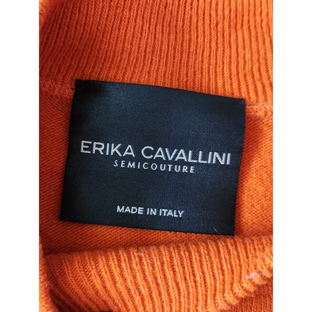 Erika Cavallini Orange Oversized Wool Cashmere Blend Sweater Size Small Euc - Picture 4 of 7